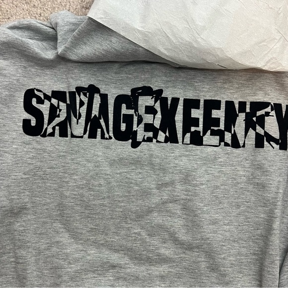 Savage X Fenty, Women's, Forever Savage Showgirl Short Robe Grey size M/L - Picture 5 of 5